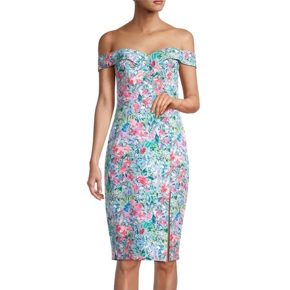 Aidan by Aidan Mattox Off-the-Shoulder Floral Dress - Picture 2 of 11